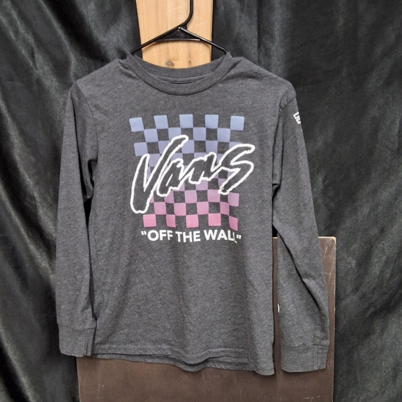 Vans grey youth size long sleeve ,Purple and Black Checkered Tee - Picture 10 of 15